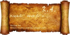 Kopkó András névjegykártya