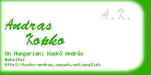 andras kopko business card